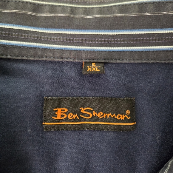 Ben Sherman Men's Striped Black  Multi-Color Cotton Button Down Shirt - Picture 3 of 6